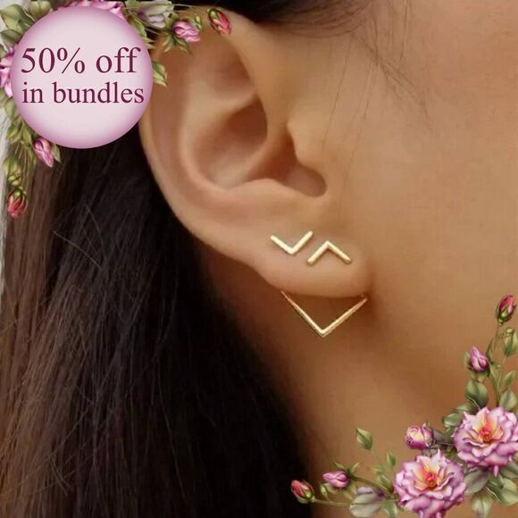 Geometric Design Earrings - Picture 1 of 10